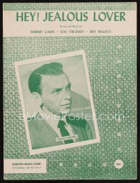 7p286 HEY JEALOUS LOVER sheet music '56 great portrait of Frank Sinatra in suit & tie!