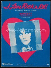 7p289 I LOVE ROCK 'N ROLL sheet music '82 great photo of Joan Jett by Mick Rock!