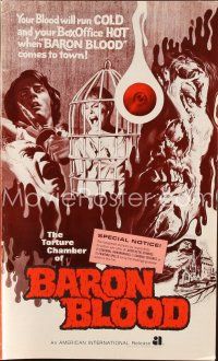 7p321 BARON BLOOD pressbook '72 Mario Bava, the ultimate in human agony, torture beyond belief!