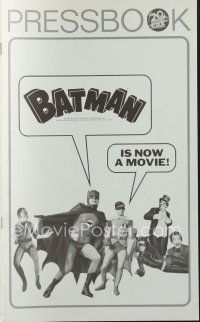 7p323 BATMAN pressbook '66 DC Comics, great images of Adam West & Burt Ward w/villains!