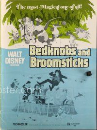 7p326 BEDKNOBS & BROOMSTICKS pressbook '71 Walt Disney, Angela Lansbury, great cartoon art!