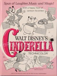 7p337 CINDERELLA pressbook R65 Walt Disney classic romantic musical fantasy cartoon!
