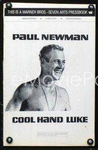 7p338 COOL HAND LUKE pressbook '67 Paul Newman prison escape classic!