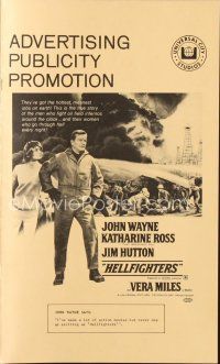 7p354 HELLFIGHTERS pressbook '69 John Wayne as fireman Red Adair, Katharine Ross, blazing inferno!