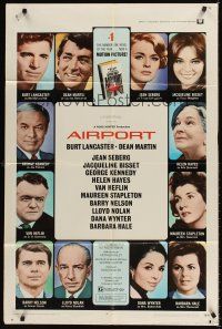 7r023 AIRPORT 1sh '70 Burt Lancaster, Dean Martin, Jacqueline Bisset, Jean Seberg