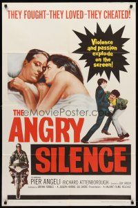 7r045 ANGRY SILENCE 1sh '61 Richard Attenborough, Pier Angeli, Guy Green directed!