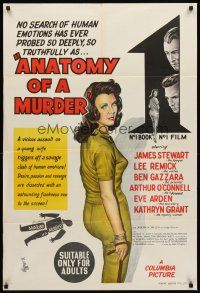 7s512 ANATOMY OF A MURDER white style Aust 1sh '59 Otto Preminger, different art sexy Lee Remick!