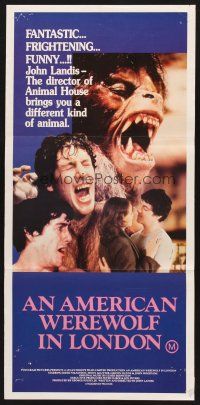 7s635 AMERICAN WEREWOLF IN LONDON Aust daybill '81 David Naughton, Griffin Dunne, directed by Landis