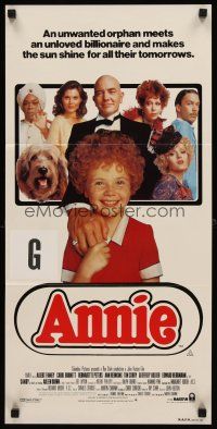 7s640 ANNIE Aust daybill '82 different image of Aileen Quinn & top cast, Harold Gray's comic strip