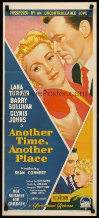7s642 ANOTHER TIME ANOTHER PLACE Aust daybill '58 sexy Lana Turner has affair w/Sean Connery!
