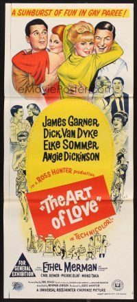 7s646 ART OF LOVE Aust daybill '65 Dick Van Dyke, Elke Sommer, James Garner, Angie Dickinson