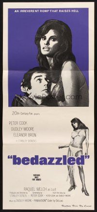 7s655 BEDAZZLED Aust daybill '68 classic fantasy, Dudley Moore stares at sexy Raquel Welch!