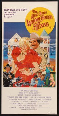 7s657 BEST LITTLE WHOREHOUSE IN TEXAS Aust daybill '82 Burt Reynolds & Dolly Parton by Gouzee!