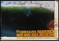 7t037 JEFF CLARK signed surfing poster '01 at the annual Big Wave Event at Half Moon Bay!