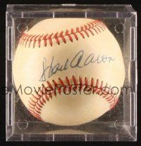 7t014 HANK AARON signed baseball '80s by the legendary major league baseball home run king!