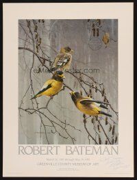 7t039 ROBERT BATEMAN signed 18x24 poster '85 an exhibit of his works at the Greenville County Museum