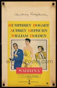 7t239 SABRINA signed WC '54 by Audrey Hepburn, who's with Humphrey Bogart & William Holden!