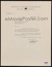 7t144 ADOLPH ZUKOR signed letter '50 to executive on his Paramount Pictures stationery!