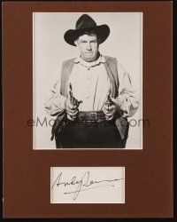 7t215 ANDY DEVINE matted signature + REPRO '70s the legendary cowboy sidekick with guns drawn!
