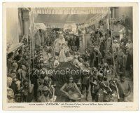 7w261 CLEOPATRA 8x10 still '34 Cecil B. DeMille, crowd watches Claudette Colbert carried by slaves!