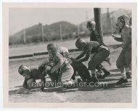 7w352 FOOTBALL ROMEO deluxe 8x10 still '38 great image of Spanky McFarland tackling boy with ball!