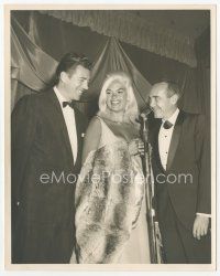 7w442 JAYNE MANSFIELD deluxe 8x10 still '50s on stage with husband Mickey Hargitay!