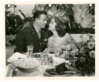 7w445 JET PILOT 8x10 key book still '57 romantic c/u of John Wayne & Janet Leigh by Rod Tolmie!