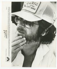7w607 RAIDERS OF THE LOST ARK candid 8x9.75 still '81 best close up of director Steven Spielberg!