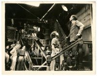 7w106 RAIN candid 8x10 still '32 Joan Crawford & Walter Huston with Milestone, camera & crew!