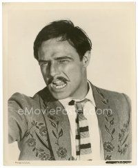7w741 VIVA ZAPATA 8x10 still '52 Elia Kazan, Steinbeck, best close up of Mexican Marlon Brando!