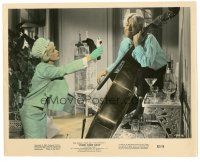 7w152 LOVER COME BACK color 8x10 still '62 wacky image of Doris Day & Jack Oakie w/cello!