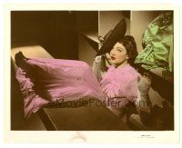 7w163 SHADOW OF THE THIN MAN color-glos 8x10 still '41 cool image of Myrna Loy in trouble!