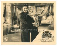 7w651 SITTING PRETTY English FOH LC '33 romantic c/u of pretty Thelma Todd held by Jack Oakie!