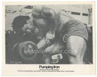 7w160 PUMPING IRON 8x10 mini LC '77 close up of bodybuilder Franco Columbu working out!