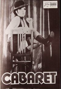 7y529 CABARET Austrian program '72 Liza Minnelli in Nazi Germany, directed by Bob Fosse, different!