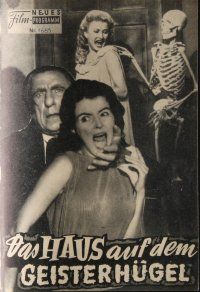 7y592 HOUSE ON HAUNTED HILL Austrian program '59 classic Vincent Price, different images!
