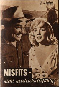 7y619 MISFITS Austrian program '61 Clark Gable, sexy Marilyn Monroe, Clift, John Huston, different!