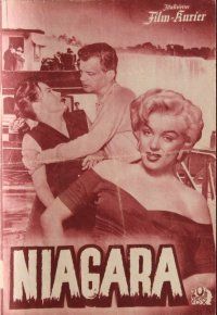 7y624 NIAGARA Austrian program '54 different images of sexy Marilyn Monroe, Cotten & Jean Peters!