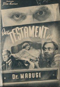 7y667 TESTAMENT OF DR. MABUSE Austrian program R52 Fritz Lang's psychotic criminal genius!
