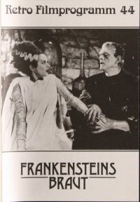7y154 BRIDE OF FRANKENSTEIN German program R86 different images of Boris Karloff & Elsa Lanchester!