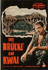 7y156 BRIDGE ON THE RIVER KWAI Film-Buhne German program '58 Holden, Guinness, David Lean, different