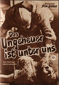 7y188 CREATURE WALKS AMONG US German program '56 many different images of monster attacking!