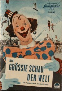 7y253 GREATEST SHOW ON EARTH German program R60s Cecil B. DeMille classic, James Stewart, different