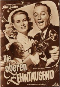 7y261 HIGH SOCIETY German program '57 different images of Grace Kelly, Sinatra, Crosby & Satchmo!
