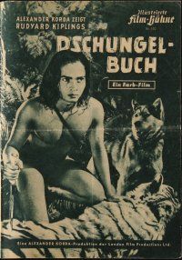 7y295 JUNGLE BOOK German program '49 directed by Zoltan Korda, Sabu, Rudyard Kipling, different!