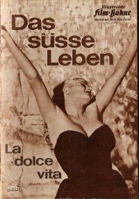 7y305 LA DOLCE VITA Film-Buhne German program '60 Federico Fellini, Mastroianni, Ekberg, different!