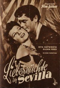 7y326 LOVES OF CARMEN German program '51 different images of sexy Rita Hayworth & Glenn Ford!