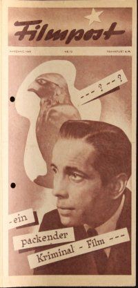 7y331 MALTESE FALCON German program '46 Humphrey Bogart, Peter Lorre, John Huston, different!