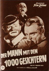 7y334 MAN OF A THOUSAND FACES German program '57 different images of James Cagney as Lon Chaney Sr!