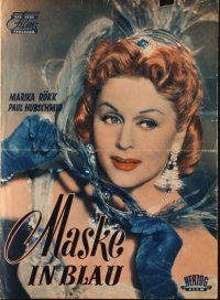 7y341 MASK IN BLUE German program '53 Georg Jacoby, many images of sexy Marika Rokk!